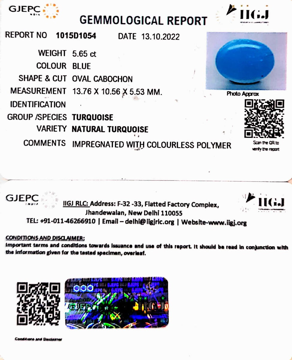5.65 Carat Turquoise-(832)